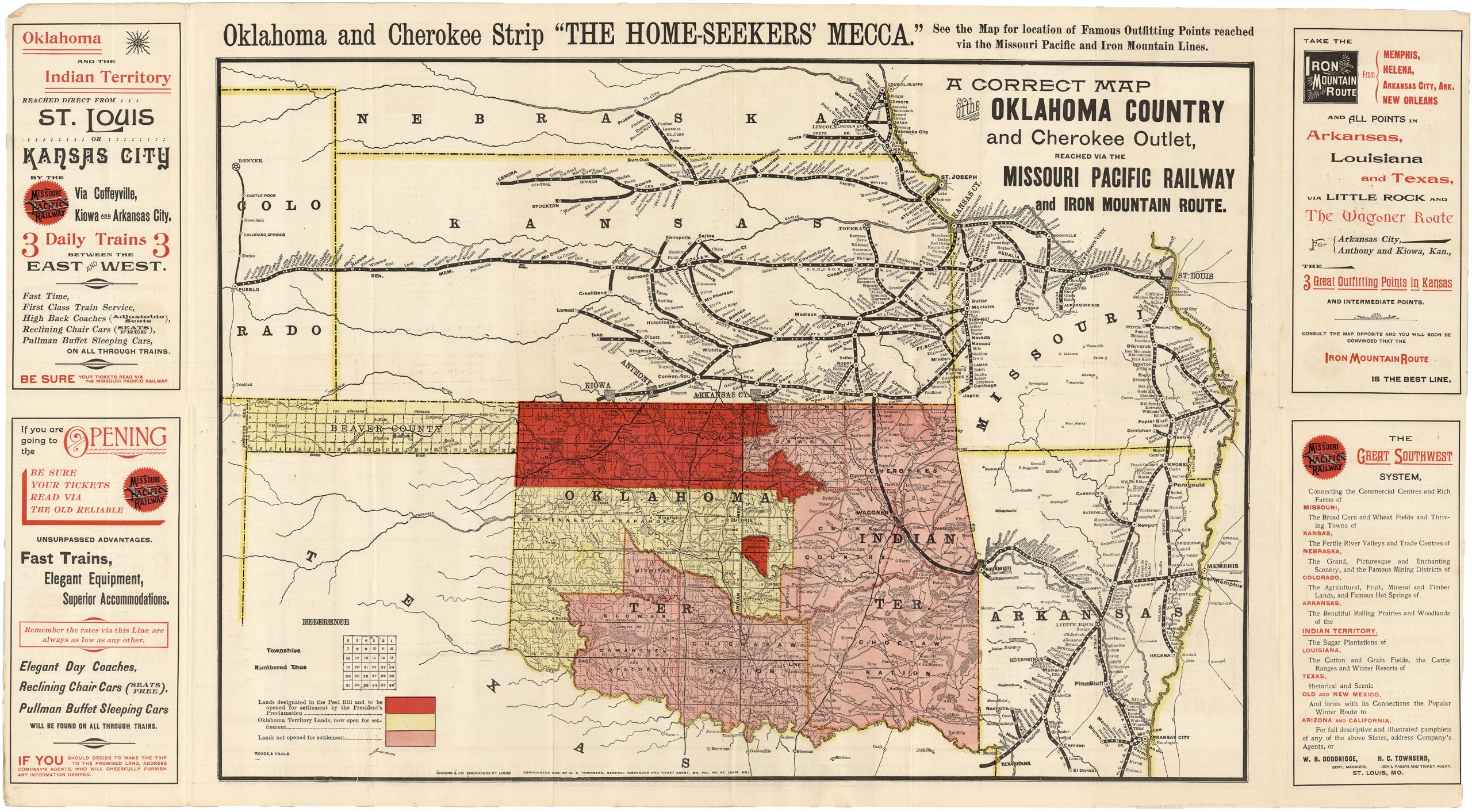 Scarce Oklahoma promotional issued in advance of the 1893 Cherokee Strip land run